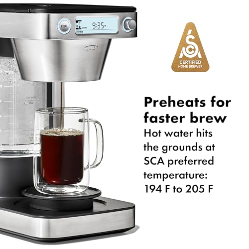 OXO Brew 12-Cup Coffee Maker With Podless Single-Serve Function,Silver