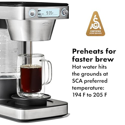 OXO Brew 12-Cup Coffee Maker With Podless Single-Serve Function,Silver