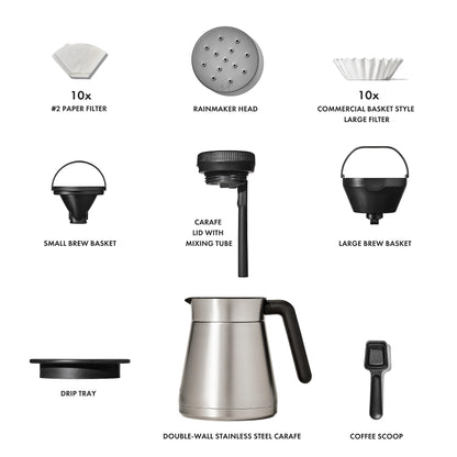 OXO Brew 12-Cup Coffee Maker With Podless Single-Serve Function,Silver