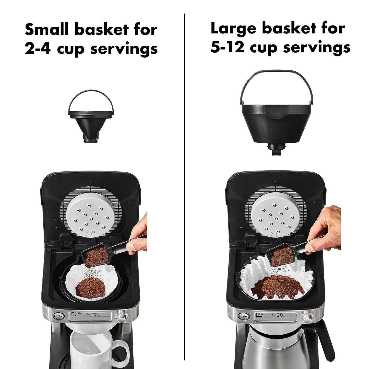 OXO Brew 12-Cup Coffee Maker With Podless Single-Serve Function,Silver