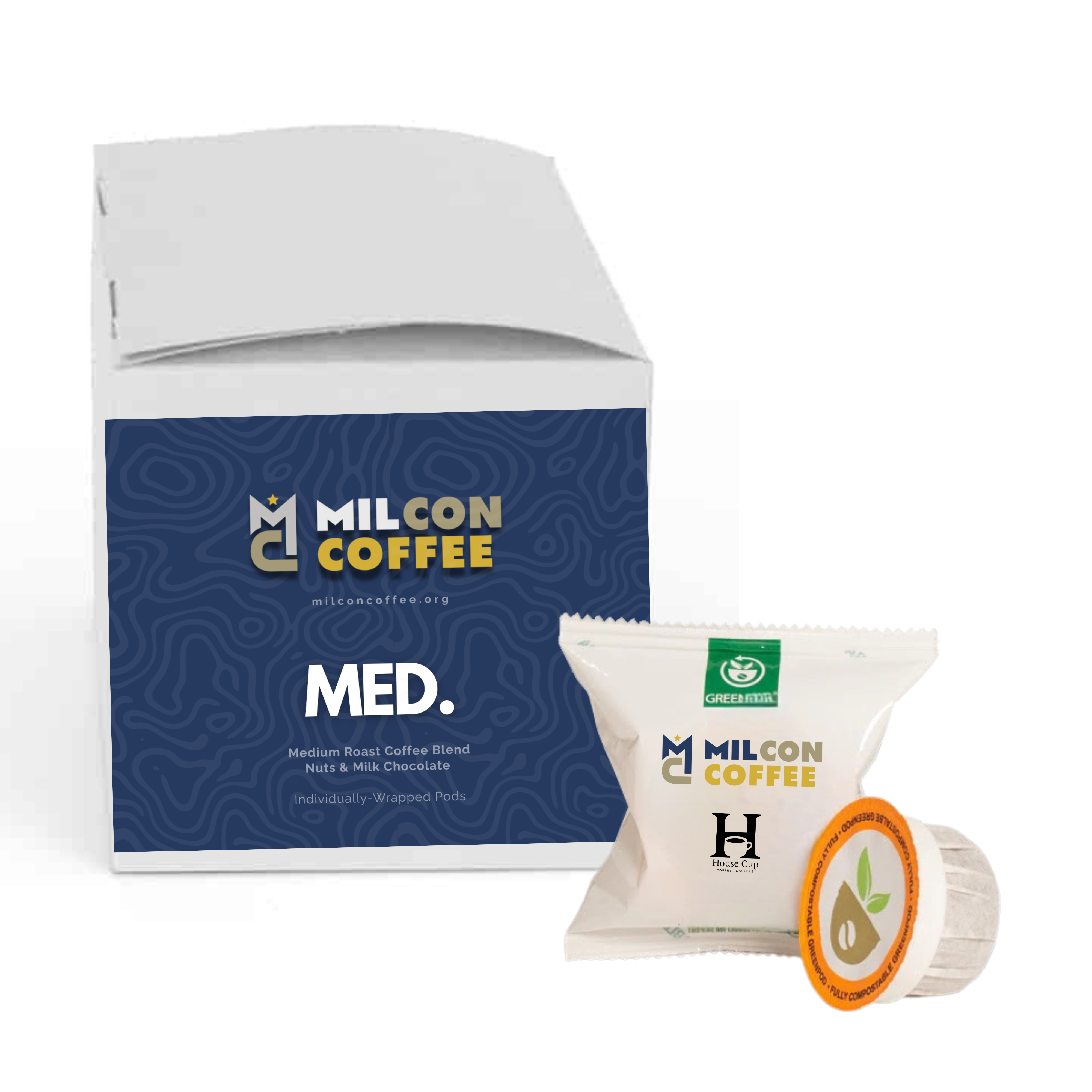 MilCon Coffee Medium Roast Pods – House Cup Coffee Roasters